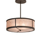 Meyda Lighting Smythe Craftsman 28" 4-Light Oil Rubbed Bronze Semi-flush Mount Ceiling Light With Silver Mica Shade Glass