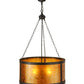 Meyda Lighting Smythe Craftsman 28" 4-Light Timeless Bronze Inverted Pendant Light With Amber Mica Shade Glass
