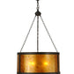 Meyda Lighting Smythe Craftsman 28" 4-Light Timeless Bronze Inverted Pendant Light With Amber Mica Shade Glass