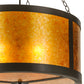 Meyda Lighting Smythe Craftsman 28" 4-Light Timeless Bronze Inverted Pendant Light With Amber Mica Shade Glass