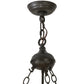 Meyda Lighting Smythe Craftsman 28" 4-Light Timeless Bronze Inverted Pendant Light With Amber Mica Shade Glass