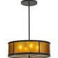 Meyda Lighting Smythe Craftsman 28" 4-Light Timeless Bronze Pendant Light With Amber Mica Shade Glass