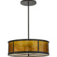 Meyda Lighting Smythe Craftsman 28" 4-Light Timeless Bronze Pendant Light With Amber Mica Shade Glass