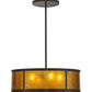 Meyda Lighting Smythe Craftsman 28" 4-Light Timeless Bronze Pendant Light With Amber Mica Shade Glass