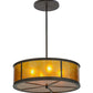 Meyda Lighting Smythe Craftsman 28" 4-Light Timeless Bronze Pendant Light With Amber Mica Shade Glass