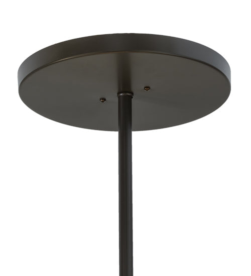 Meyda Lighting Smythe Craftsman 28" 4-Light Timeless Bronze Pendant Light With Amber Mica Shade Glass