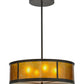 Meyda Lighting Smythe Craftsman 28" 4-Light Timeless Bronze Pendant Light With Amber Mica Shade Glass