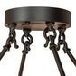 Meyda Lighting Smythe Craftsman 30" 16-Light Oil Rubbed Bronze Semi-flush Mount Light With Clear Seeded Glass, Silver Mica And Statuario Idalight Shade