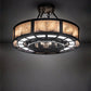Meyda Lighting Smythe Craftsman 30" 16-Light Oil Rubbed Bronze Semi-flush Mount Light With Clear Seeded Glass, Silver Mica And Statuario Idalight Shade