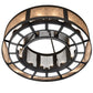 Meyda Lighting Smythe Craftsman 30" 16-Light Oil Rubbed Bronze Semi-flush Mount Light With Clear Seeded Glass, Silver Mica And Statuario Idalight Shade