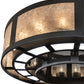 Meyda Lighting Smythe Craftsman 30" 16-Light Oil Rubbed Bronze Semi-flush Mount Light With Clear Seeded Glass, Silver Mica And Statuario Idalight Shade