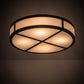 Meyda Lighting Smythe Craftsman 30" 4-Light Solar Black Semi-flush Mount Light With White Statuario Idalight Shade Glass