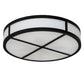 Meyda Lighting Smythe Craftsman 30" 4-Light Solar Black Semi-flush Mount Light With White Statuario Idalight Shade Glass