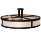 Meyda Lighting Smythe Craftsman 30" 4-Light Solar Black Semi-flush Mount Light With White Statuario Idalight Shade Glass
