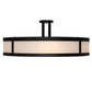 Meyda Lighting Smythe Craftsman 30" 4-Light Solar Black Semi-flush Mount Light With White Statuario Idalight Shade Glass
