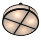 Meyda Lighting Smythe Craftsman 30" 4-Light Solar Black Semi-flush Mount Light With White Statuario Idalight Shade Glass
