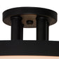 Meyda Lighting Smythe Craftsman 30" 4-Light Solar Black Semi-flush Mount Light With White Statuario Idalight Shade Glass
