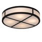 Meyda Lighting Smythe Craftsman 30" 4-Light Solar Black Semi-flush Mount Light With White Statuario Idalight Shade Glass