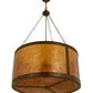 Meyda Lighting Smythe Craftsman 32" 4-Light Antique Copper Inverted Pendant Light With Amber Mica Shade Glass