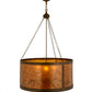 Meyda Lighting Smythe Craftsman 32" 4-Light Antique Copper Inverted Pendant Light With Amber Mica Shade Glass