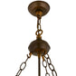 Meyda Lighting Smythe Craftsman 32" 4-Light Antique Copper Inverted Pendant Light With Amber Mica Shade Glass