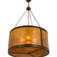 Meyda Lighting Smythe Craftsman 32" 4-Light Antique Copper Inverted Pendant Light With Amber Mica Shade Glass