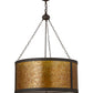 Meyda Lighting Smythe Craftsman 32" 4-Light Oil Rubbed Bronze Pendant Light With Amber Mica Shade Glass