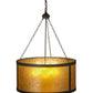 Meyda Lighting Smythe Craftsman 32" 4-Light Oil Rubbed Bronze Pendant Light With Amber Mica Shade Glass