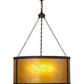 Meyda Lighting Smythe Craftsman 32" 4-Light Oil Rubbed Bronze Pendant Light With Amber Mica Shade Glass
