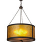 Meyda Lighting Smythe Craftsman 32" 4-Light Oil Rubbed Bronze Pendant Light With Amber Mica Shade Glass