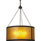 Meyda Lighting Smythe Craftsman 32" 4-Light Oil Rubbed Bronze Pendant Light With Amber Mica Shade Glass