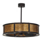 Meyda Lighting Smythe Craftsman 37" 16-Light Mahogany Bronze Chandelier With Amber Mica Shade Glass and Fan