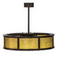 Meyda Lighting Smythe Craftsman 37" 16-Light Mahogany Bronze Chandelier With Amber Mica Shade Glass and Fan