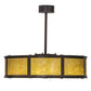 Meyda Lighting Smythe Craftsman 37" 16-Light Mahogany Bronze Chandelier With Amber Mica Shade Glass and Fan