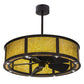 Meyda Lighting Smythe Craftsman 37" 16-Light Mahogany Bronze Chandelier With Amber Mica Shade Glass and Fan
