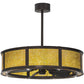 Meyda Lighting Smythe Craftsman 37" 16-Light Mahogany Bronze Chandelier With Amber Mica Shade Glass and Fan