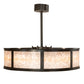 Meyda Lighting Smythe Craftsman 37" 4-Light Timeless Bronze Chandelier With Silver Mica Shade Glass and Fan