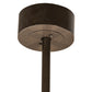 Meyda Lighting Smythe Craftsman 37" 4-Light Timeless Bronze Chandelier With Silver Mica Shade Glass and Fan
