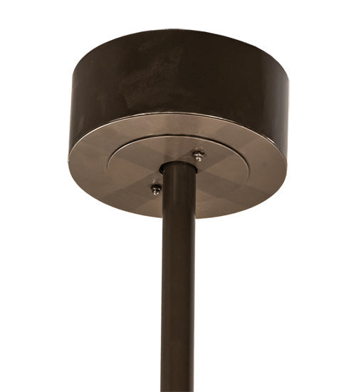 Meyda Lighting Smythe Craftsman 37" 4-Light Timeless Bronze Chandelier With Silver Mica Shade Glass and Fan