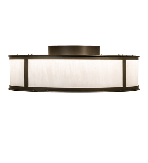 Meyda Lighting Smythe Craftsman 37" 8-Light Bronze Chandelier With Whitestone Idalight Shade and Fan