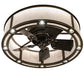 Meyda Lighting Smythe Craftsman 37" 8-Light Bronze Chandelier With Whitestone Idalight Shade and Fan