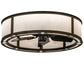 Meyda Lighting Smythe Craftsman 37" 8-Light Bronze Chandelier With Whitestone Idalight Shade and Fan