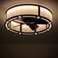 Meyda Lighting Smythe Craftsman 37" 8-Light Mahogany Bronze Chandelier With Beige Sahara Taupe Idalight Shade and Fan