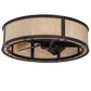 Meyda Lighting Smythe Craftsman 37" 8-Light Mahogany Bronze Chandelier With Beige Sahara Taupe Idalight Shade and Fan