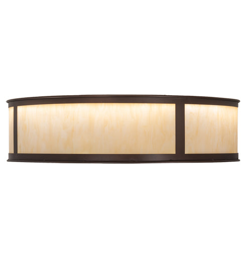 Meyda Lighting Smythe Craftsman 37" 8-Light Mahogany Bronze Chandelier With Beige Sahara Taupe Idalight Shade and Fan