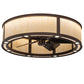 Meyda Lighting Smythe Craftsman 37" 8-Light Mahogany Bronze Chandelier With Beige Sahara Taupe Idalight Shade and Fan