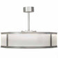 Meyda Lighting Smythe Craftsman 37" LED Light Sandstone Chandelier With White Eggshell Textrene Shade and Fan
