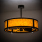 Meyda Lighting Smythe Craftsman 37" LED Oil Rubbed Bronze Chandelier With Amber Mica Shade Glass and Fan