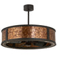 Meyda Lighting Smythe Craftsman 37" LED Oil Rubbed Bronze Chandelier With Amber Mica Shade Glass and Fan