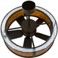 Meyda Lighting Smythe Craftsman 37" LED Oil Rubbed Bronze Chandelier With Amber Mica Shade Glass and Fan